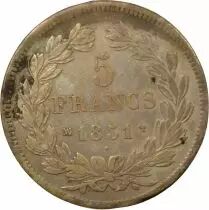 France Louis Philippe I - 5 Silver Francs, Domard, Raised Edge - 1831 MA Marseille