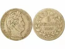 France Louis Philippe I - 5 Silver Francs, Raised Edge - 1839 D Lyon