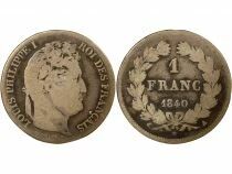 France Louis Philippe I - Franc Argent, T&ecirc;te Laur&eacute;e - 1840 A Paris