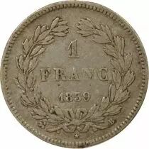 France Louis Philippe I - Silver Franc, Laureate Head - 1839 B Rouen