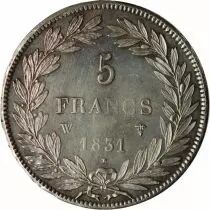 France Louis Philippe Ier - 5 Francs Argent 1831 W Lille  \ Type Tiolier - Tr Creux\ 