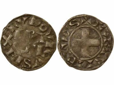 France Louis VII - Denier Parisis Argent, 3e Type - 1149 / 1163
