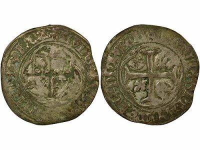 France Louis XI - Blanc � la Couronne - 1461 / 1483 Rouen