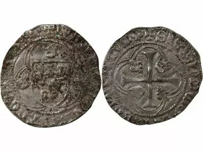 France Louis XI - Blanc A La Couronne 1461 / 1483 Saint Pour�ain