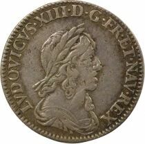 France Louis XIII - 1/12 Ecu Argent, 2e Buste de Warin - 1643 A Paris Matignon