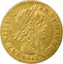 France Louis XIII - 1/2 Gold Louis, with long Wick - 1642 A Paris