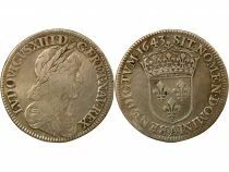 France Louis XIII - 1/4 Ecu Argent, 2e Buste de Warin - 1643 A Paris (Louvre)