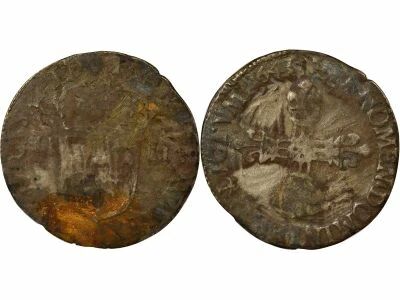 France Louis XIII - 1/4 Ecu Argent, � la Croix fleurdelis�e - 1643 G Poitiers