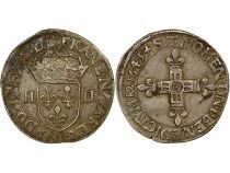 France Louis XIII - 1/4 Ecu Argent, &agrave; la Croix fleurdelis&eacute;e - 1643 N Montpellier