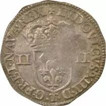 France Louis XIII - 1/4 Ecu Argent, Croix Fleurdelisée - 1643 T Nantes