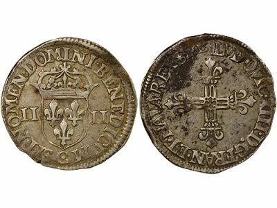 France Louis XIII - 1/4 Silver Ecu - 1615 C. Saint L�