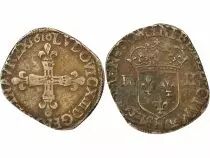 France Louis XIII - 1/4 Silver Ecu - 1616 H La Rochelle