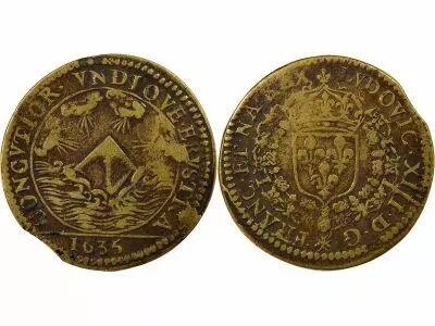 France Louis XIII - Brass Token, for Genevi�ve of Urly - 1635