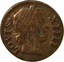 France Louis XIII - Denier Tournois, Type de Warin - 1649 A Paris