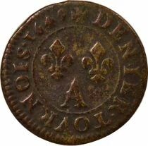 France Louis XIII - Denier Tournois, Type de Warin - 1649 A Paris