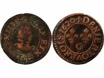 France Louis XIII - Denier Tournois 1620 G Poitiers