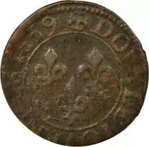 France Louis XIII - Double Tournois - 1639 E Tours