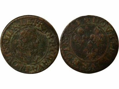 France Louis XIII - Double Tournois, 2e Type - 1615 T Nantes