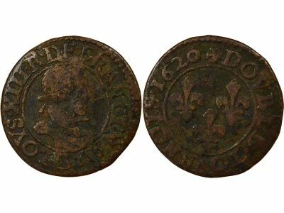 France Louis XIII - Double Tournois, 2e Type - 1620 G Poitiers