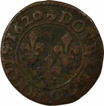 France Louis XIII - Double Tournois, 2e Type - 1620 G Poitiers