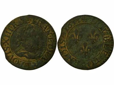 France Louis XIII - Double Tournois, 2nd Type - 1613 T Nantes