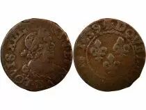 France Louis XIII - Double Tournois, Type 19 - 1639 E Tours