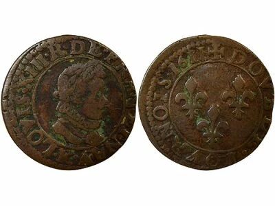 France Louis XIII - Double Tournois, Type 2 - 1611 K Bordeaux