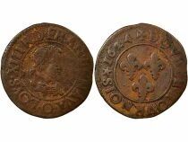France Louis XIII - Double Tournois, Type 3 - 1624 O Riom