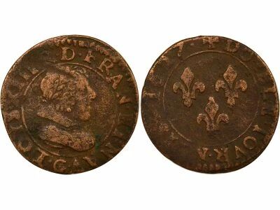 France Louis XIII - Double Tournois, Type 3 - 1627 G Poitiers
