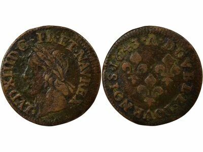 France Louis XIII - Double Tournois, Type de Warin - 1643 A Corbeil