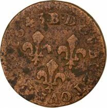 France Louis XIII - Double Tournois, Type de Warin - 1643 B Rouen
