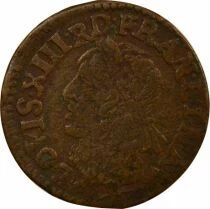 France Louis XIII - Double Tournois, Type de Warin - 1643 Fleurs