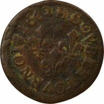 France Louis XIII - Double Tournois, Type of Warin - 1642 H La Rochelle