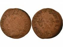 France Louis XIII - Double Tournois, Type of Warin - 1643 H La Rochelle