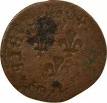 France Louis XIII - Double Tournois Incus, Type 15 - 1640 H La Rochelle