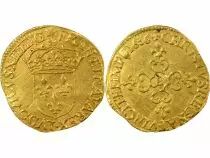 France Louis XIII - Gold Ecu with Sun - 1636 B Rouen