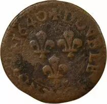 France Louis XIII - Incuse Double Tournois, Type 15 - 1640 H La Rochelle