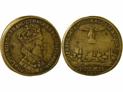 France Louis XIII - Jeton Laiton, Sacre � Reims - 1610 Nuremberg