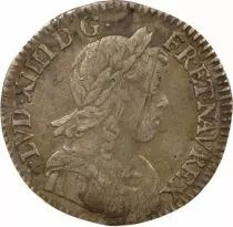 France Louis XIV - 1/12 Ecu Argent à la Mèche Longue - 1650 F Angers
