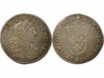 France Louis XIV - 1/12 Ecu Argent au Buste Juv&eacute;nile - 1660 N Montpellier