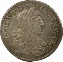 France Louis XIV - 1/12 Ecu Argent au Buste Juv&eacute;nile - 1660 N Montpellier