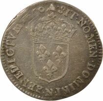 France Louis XIV - 1/12 Ecu Argent au Buste Juv&eacute;nile - 1660 N Montpellier