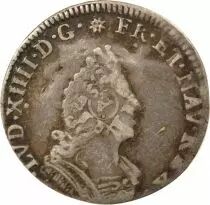France Louis XIV - 1/12 Silver Ecu, with insignia, Reformed - 1702 W Lille