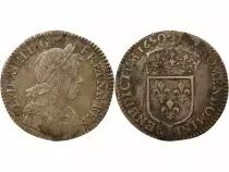 France Louis XIV - 1/12 Silver Ecu with Long Wick - 1650 F Angers