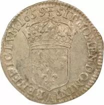 France Louis XIV - 1/12 Silver Ecu with Long Wick - 1659 A Paris