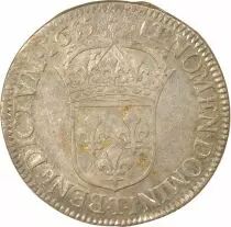 France Louis XIV - 1/2 Ecu Argent, &agrave; la M&egrave;che Longue - 1655 T Nantes