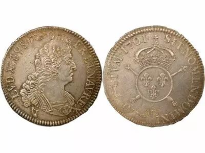 France Louis XIV - 1/2 Ecu Argent, aux Insignes, R�form� - 1701 I Limoges