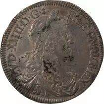 France Louis XIV - 1/2 Ecu Argent A La Mèche Longue 1659 T Nantes - R4