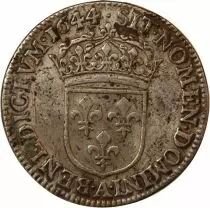France Louis XIV - 1/4 Ecu A La Mèche Courte 1644 A Paris