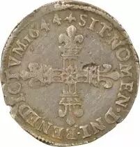 France Louis XIV - 1/4 Silver Ecu - 1644 T Nantes